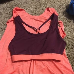 Workout tank with built in sports bra